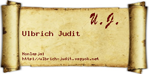 Ulbrich Judit névjegykártya